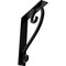 Ekena Millwork Edwards Wrought Iron Bracket, (Triple center brace), Powder Coated Black 2"W x 10"D x 12"H BKTM02X10X12TED - alternate 1